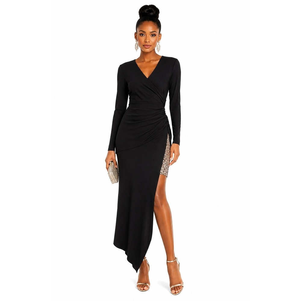Women's Sequin Midi Cocktail Dress by‎ BCBGMAXAZRIA Black Size 4